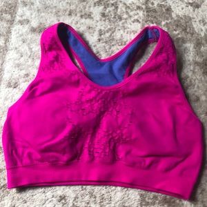 Hot pink sports bra